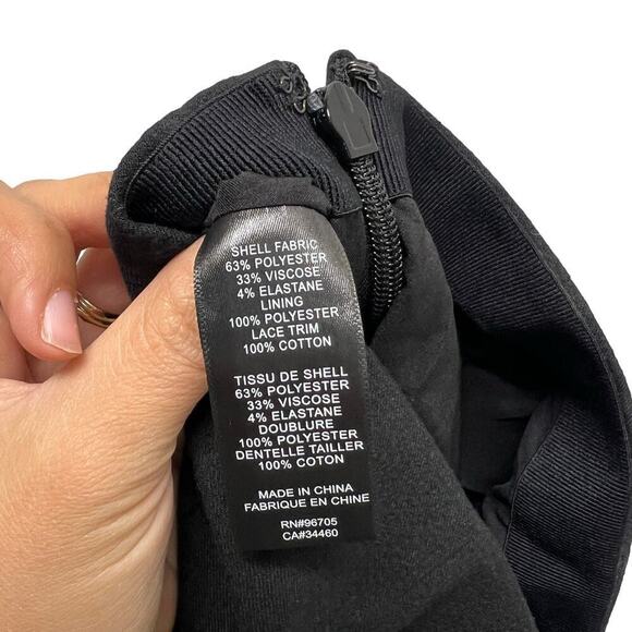 Rebecca Taylor Pique Lace-Hem Flounce Skirt in Black Size 2 - Picture 5 of 9